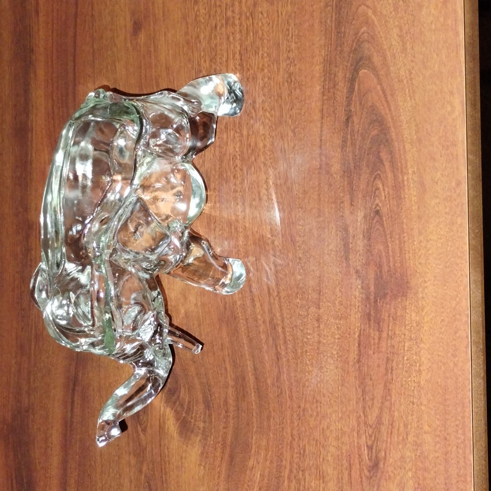 Glass Elephant With Lid